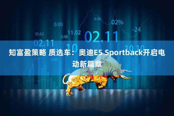 知富盈策略 质选车：奥迪E5 Sportback开启电动新篇章
